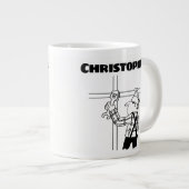 Cadeau voor een Scaffolder met de Toegevoegde naam Grote Koffiekop (Voorkant rechts)