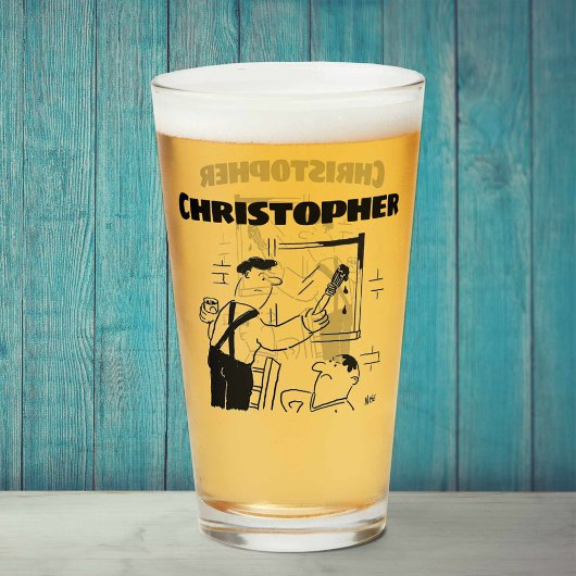 Cadeau voor een schilder en decorator met naam glas