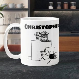 Cadeau voor een Wasautomaat Reparateur met Naam Grote Koffiekop