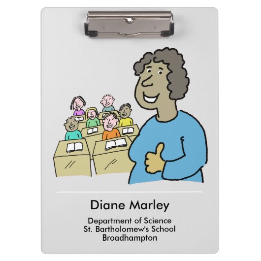 Cadeau voor een zwarte Vrouw docent. onderwijzer Klembord (Voorkant)