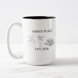 Cadeau voor eerste huis, persoonlijk cadeau voor i tweekleurige koffiemok
