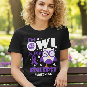 Cadeau voor epilepsiebewustzijn met uil Tri-Blend shirt