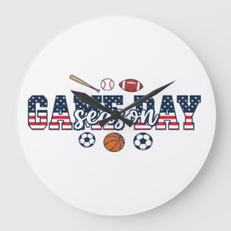 Cadeau voor fan van multi-sporten op patriotische grote klok