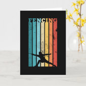 Cadeau voor Fencer Saber Rapier Retro-zwaard Kaart (Gele Bloem)