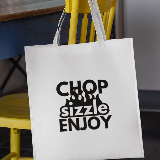 Cadeau voor Food Lovers Chop Sizzle Enjoy Cool Tote Bag