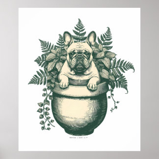 Cadeau voor Franse Bulldog Plantenliefhebber Poster