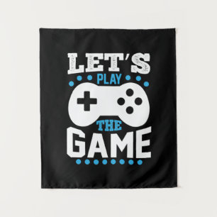 Cadeau voor gamers Laten we het spel spelen Wandkleed