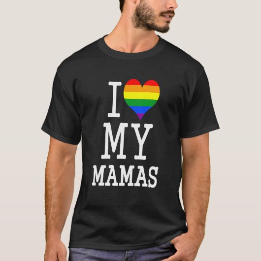 Cadeau voor gay moeders babykleding ik hou van mij t-shirt (Voorkant)