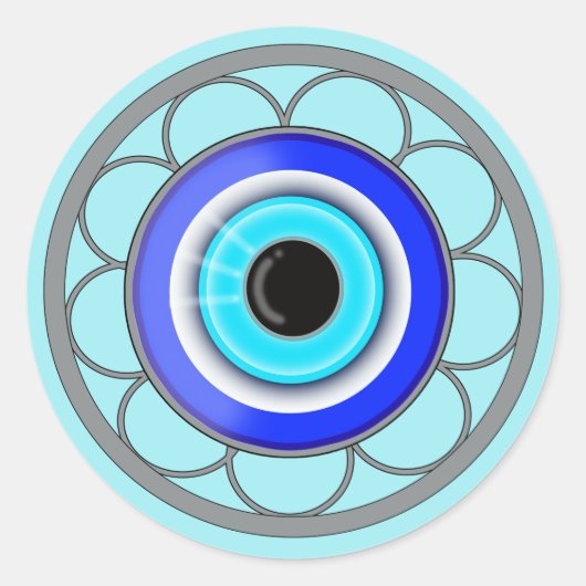 Cadeau voor geliefde - Evil Eye Amulet Symbool - Ronde Sticker (Voorkant)