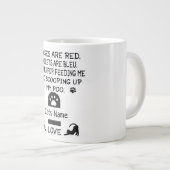 cadeau voor gepersonaliseerde kattenliefhebbers, n grote koffiekop (Voorkant rechts)