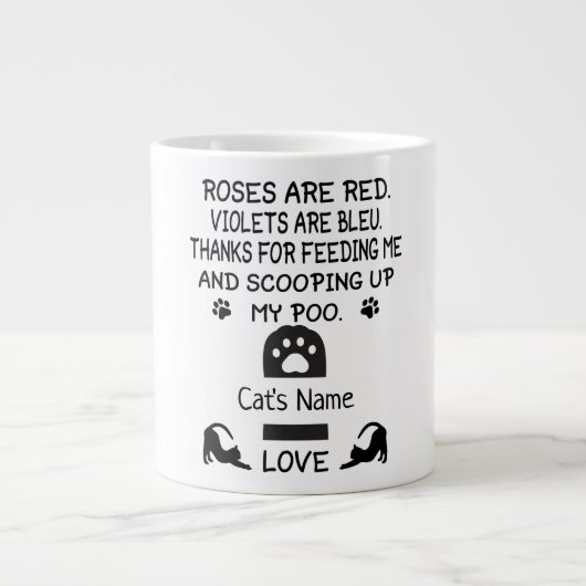 cadeau voor gepersonaliseerde kattenliefhebbers, n grote koffiekop (Voorkant)