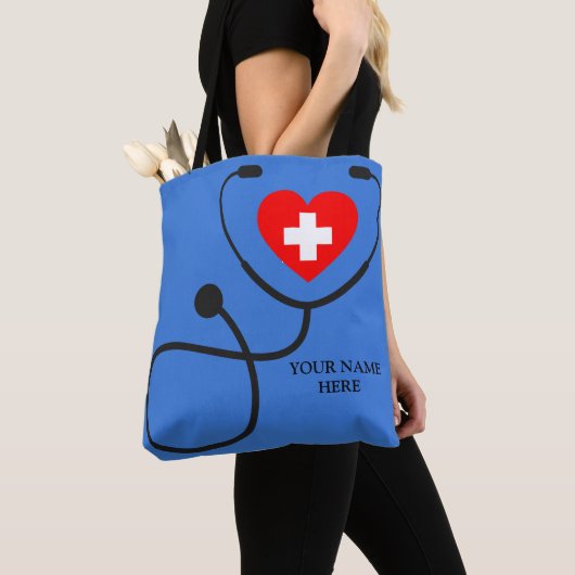 cadeau voor gepersonaliseerde verpleegkundige tote bag (Dichtbij)