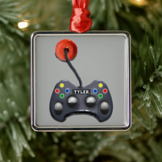 cadeau voor gepersonaliseerde videogamer metalen ornament (Boom)