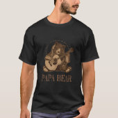 Cadeau voor gitarist Papa Beer Funny T-shirt (Voorkant)