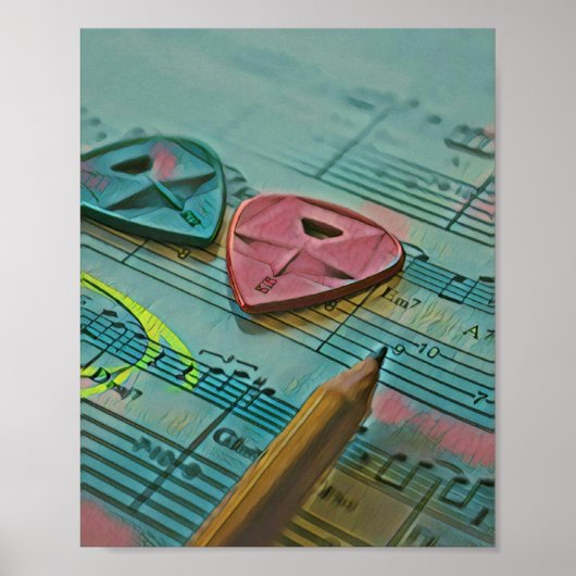  cadeau voor gitarist poster (Voorkant)