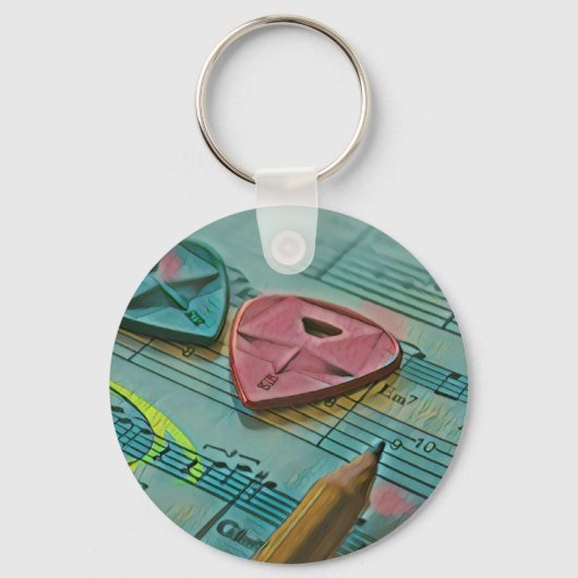 cadeau voor gitarist sleutelhanger (Voorkant)