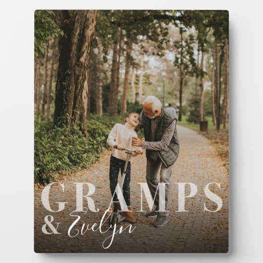 Cadeau voor Gramps & kleinkind Foto Keepsake Fotoplaat (Voorkant)
