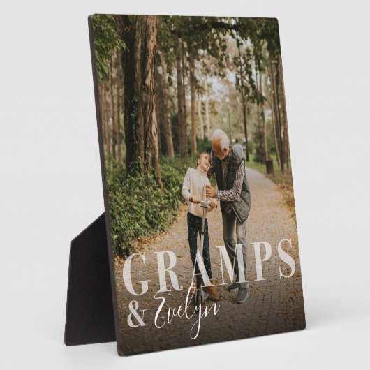 Cadeau voor Gramps & kleinkind Foto Keepsake Fotoplaat (Zijkant)