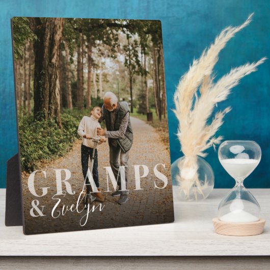 Cadeau voor Gramps & kleinkind Foto Keepsake Fotoplaat (Zijkant)