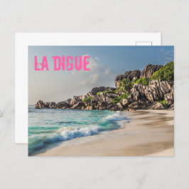 cadeau voor Grand Anse Seychellen La Digue Beach Feestdagenkaart
