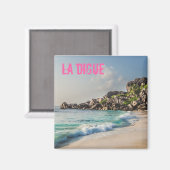 cadeau voor Grand Anse Seychellen La Digue Beach Magneet (Voorkant / Achterkant)