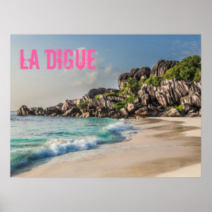 cadeau voor Grand Anse Seychellen La Digue Beach Poster