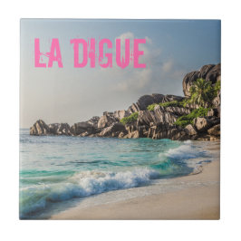 cadeau voor Grand Anse Seychellen La Digue Beach Tegeltje