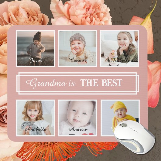Cadeau voor Grandma Modern Multiple Photo Muismat