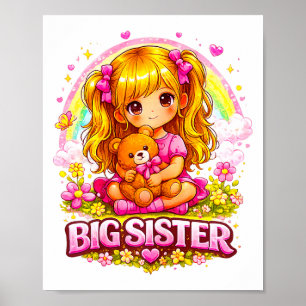 Cadeau voor grote zus om zwangerschap op een lieve poster