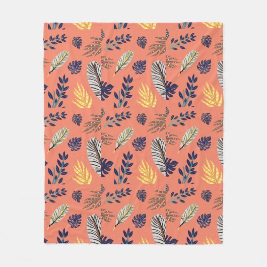 Cadeau voor haar huis & Living Leaf Pattern Fleece Deken (Voorkant)