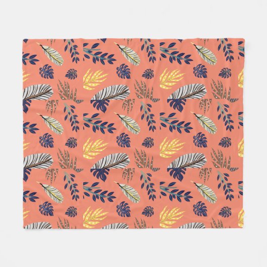 Cadeau voor haar huis & Living Leaf Pattern Fleece Deken (Voorkant (Horizontaal))