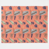 Cadeau voor haar moderne bladpatroon fleece deken (Voorkant (Horizontaal))