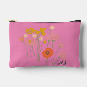 Cadeau voor haar moderne wilde bloemen +Initialen Etui
