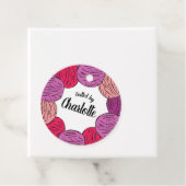 cadeau voor handgebreide wolballen bedankjes labels (In situ)