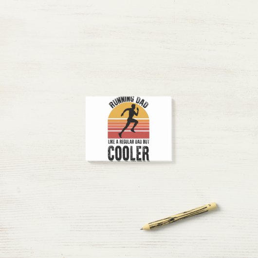 Cadeau voor hardloop vader Vaderdag Marathonloper Post-it® Notes (Op bureau)