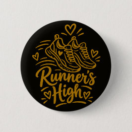 Cadeau voor hardloopster met Runner's High Ronde Button 5,7 Cm