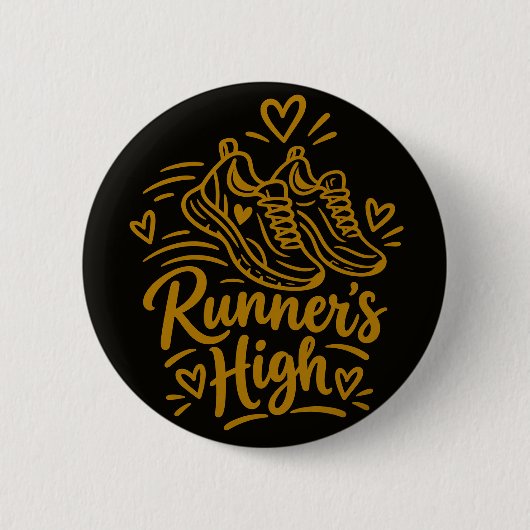 Cadeau voor hardloopster met Runner's High Ronde Button 5,7 Cm (Voorkant)