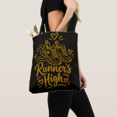 Cadeau voor hardloopster met Runner's High Tote Bag (Dichtbij)