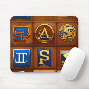 Cadeau voor Haroon Modern 3D Photo Grid Muismat