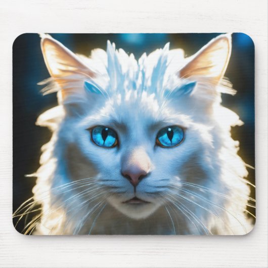 Cadeau voor Haroon Modern CuteCat Grid Muismat (Voorkant)