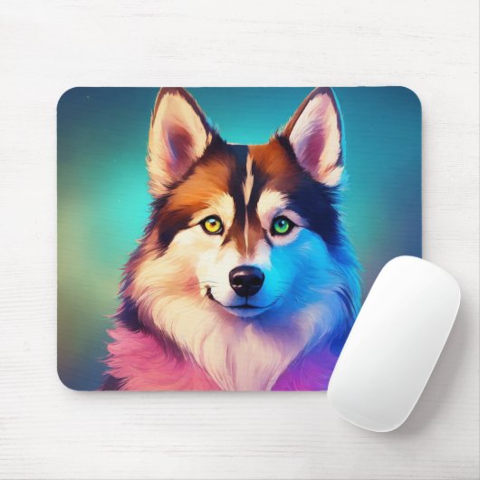 Cadeau voor Haroon Modern Dog Photo Grid Muismat (Met muis)