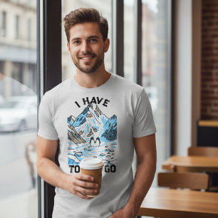 Cadeau voor hem: heren Penguin Mountain Custom T-s T-shirt