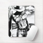 Cadeau voor hem Mannelijke Cool Cowboy Art Rustic Muismat (Met muis)