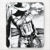 Cadeau voor hem Mannelijke Cool Cowboy Art Rustic Muismat (Voorkant)