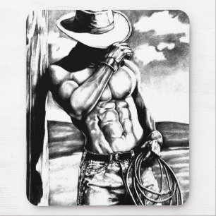 Cadeau voor hem Mannelijke Cool Cowboy Art Rustic Muismat