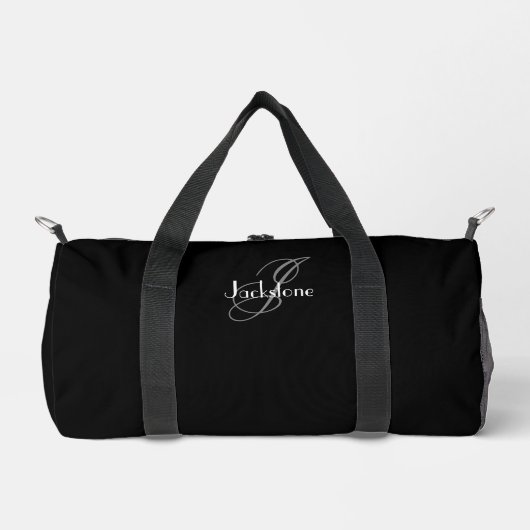 Cadeau voor hem Modern Chic Monogram Classic Black Plunjezak (Voorkant)