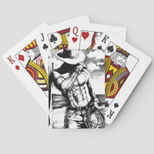 Cadeau voor hem Originele Cool Art Handsome Cowboy Pokerkaarten