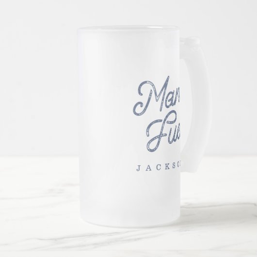 Cadeau voor hem | Stijlvolle Man Fuel Custom Gift Matglas Bierpul (Voorkant rechts)