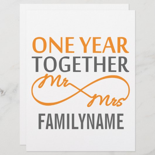 Cadeau voor het eerste Jubileum (Voorkant / Achterkant)