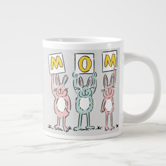 Cadeau voor het ontwerp van mam Fun Rabbits Grote Koffiekop (Rechts)